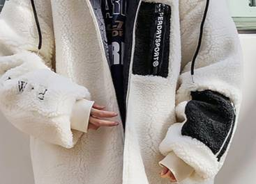 Heren winter Sherpa-jas – Trendy oversized capuchonjas met contrasterende rand (zwart/wit, Koreaanse streetwear-stijl, polyester vulling, maten M-XL)_voghion.com