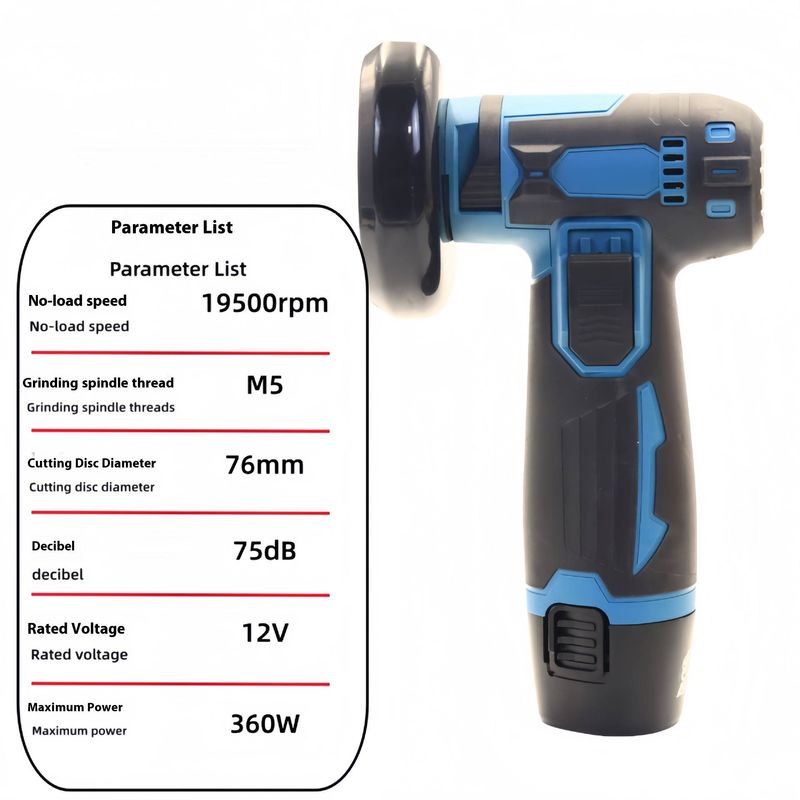12V Lithium-Ion Cordless Angle Grinder – Compact Brush Motor Tool For Grinding, Cutting & Polishing (3-Month Warranty On Stator & Rotor)_voghion.com