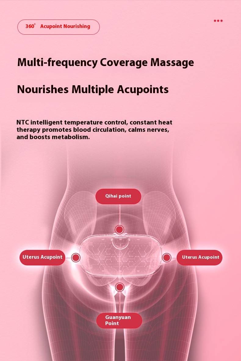 Cinto de aquecimento inteligente para mulheres - alívio de dores menstruais e de maternidade com 3 temperaturas - massagem vibratória e recarregável - faixa ajustável na cintura_voghion.com