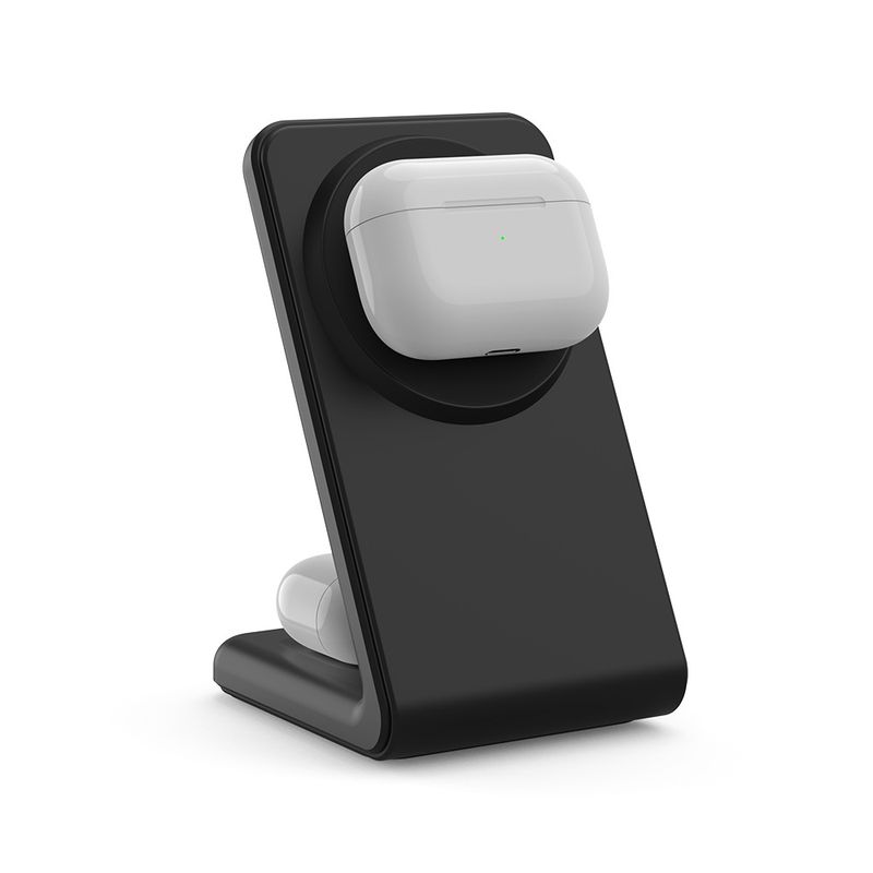 Kettő az egyben mágneses vezeték nélküli töltő függőleges állvány Apple mágneses mobiltelefonhoz 15W gyors vezeték nélküli töltéshez_voghion.com