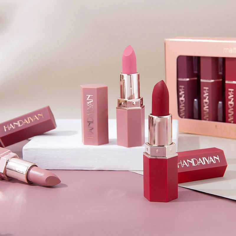 Gwong 6 kleuren matte langdurige niet-plakkerige lippenstift lipgloss cosmetica_voghion.com