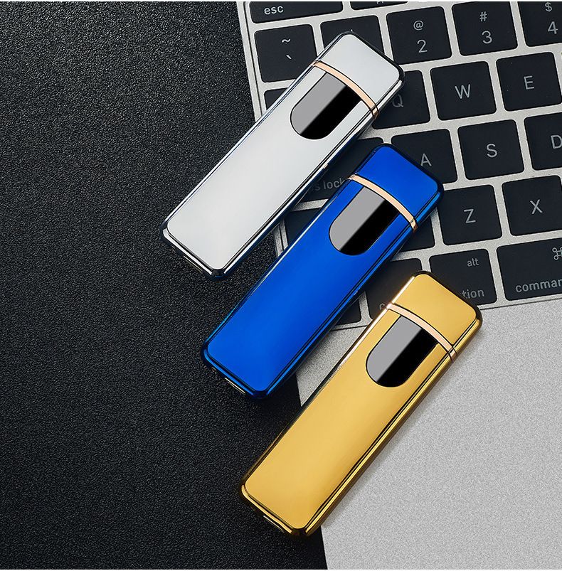 Briquet électronique à capteur tactile, mini USB, rechargeable, coupe-vent, personnalisé, créatif, publicitaire_voghion.com