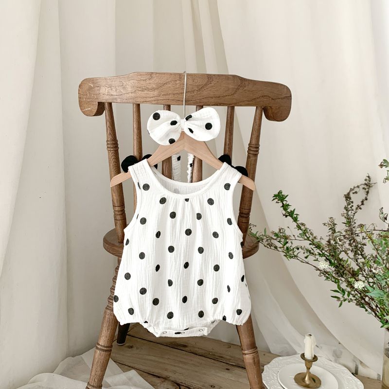 Korean Clothes Cute and Cute, Pussy Coat, Fashionable Baby Bodysuit, Polka Dot Bodysuit for Summer Outwear_voghion.com