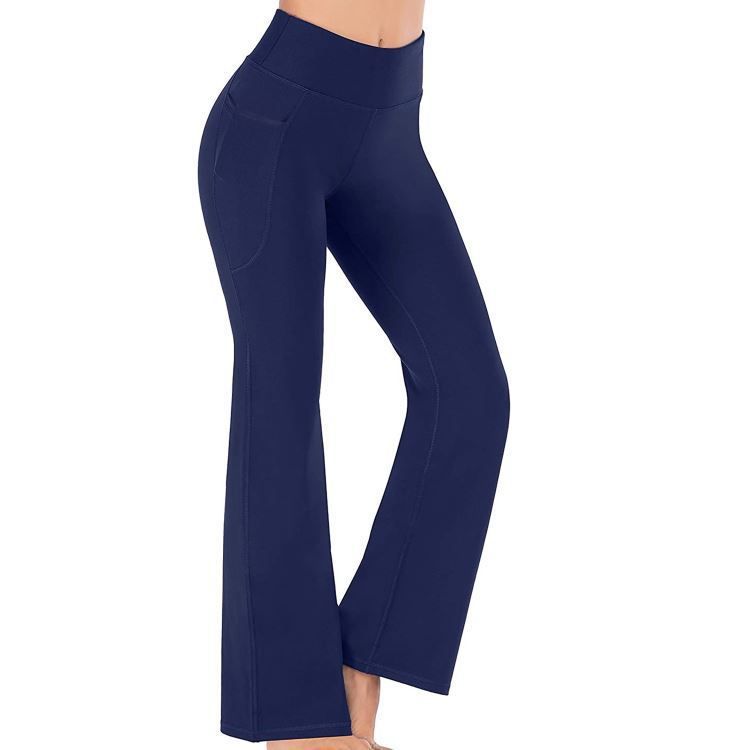 Women's High Waist Wide Leg Pants - Stretchy Yoga Lounge Pants For Work, Casual & Travel - Soft Breathable Fabric With Pockets_voghion.com