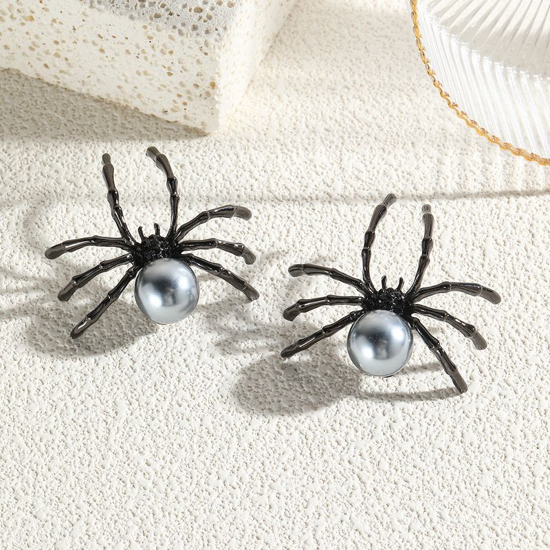 orecchini teschio scuro per donna vendita calda orecchini in lega di diamanti zucca ragno set di orecchini di Halloween_voghion.com