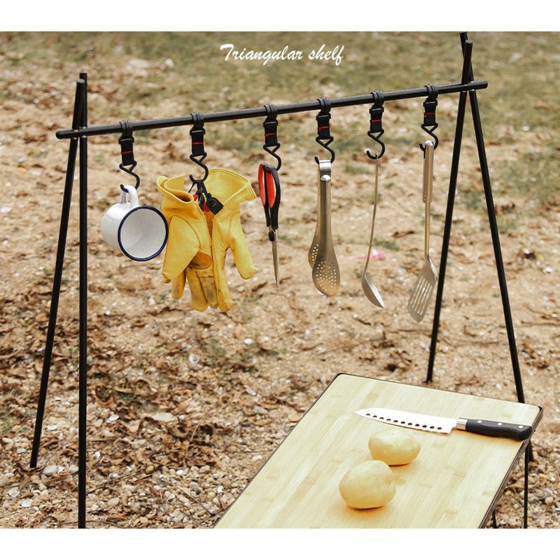 Storage Aluminum Alloy Large Foldable Portable Camping Light Rack Travel Triangle Hanger_voghion.com