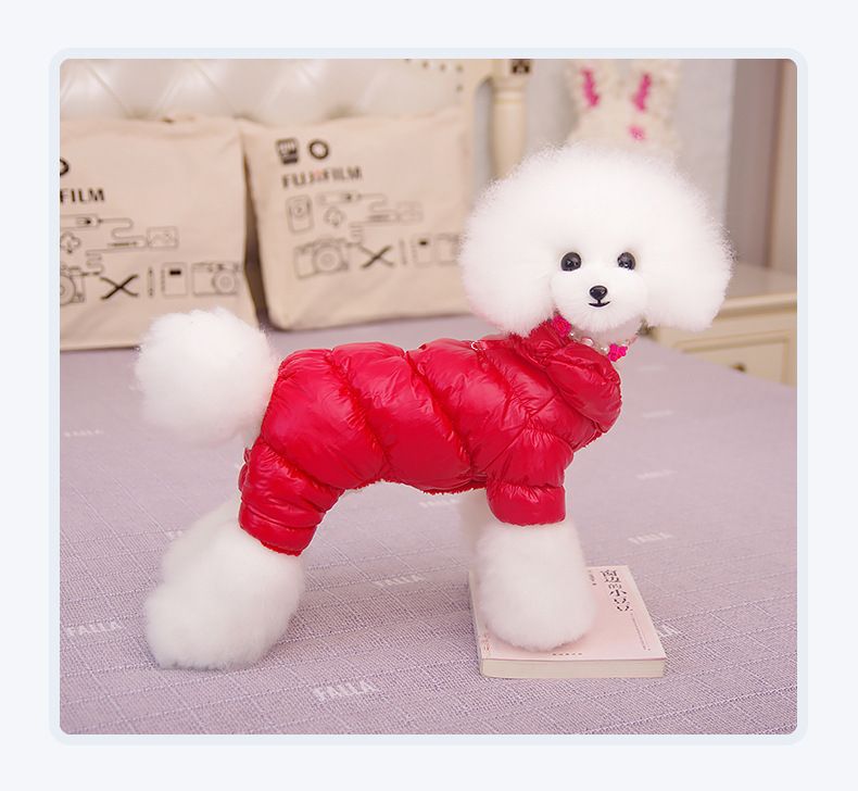 Autumn winter dog cotton teddy bear, Pomeranian VIP four legged clothes with buckle, cat pet clothes, thick and warm_voghion.com