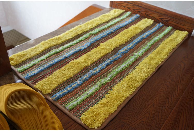 Pastoral Flocking Door Mats Non Slip Absorbent Bathroom Mats Floor Mats 45*75 Multicolor_voghion.com