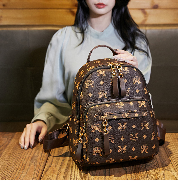 New Trendy High Capacity Backpack Fashion Casual Versatile Soft Leather One Shoulder Travel Women's backpack_voghion.com