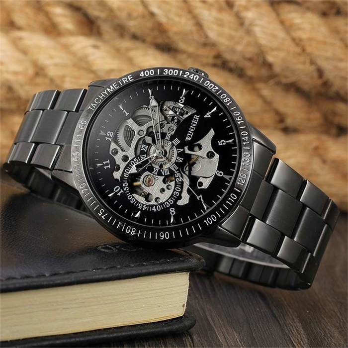 Fashion business leisure double-sided hollow dragon full automatic mechanical watch men's watch_voghion.com