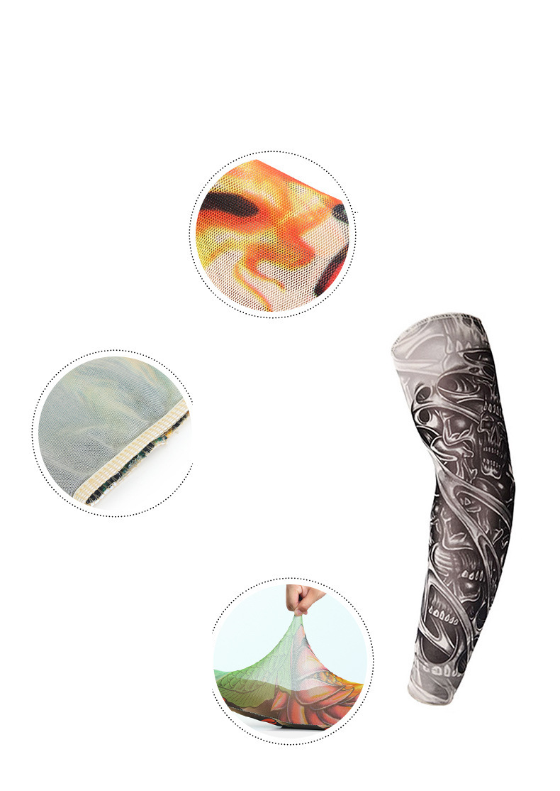 Manchon de protection solaire unisexe en soie glacée, tatouage sans couture, pour hommes et femmes, cyclisme, été, conduite, glace, long manchon de glace_voghion.com