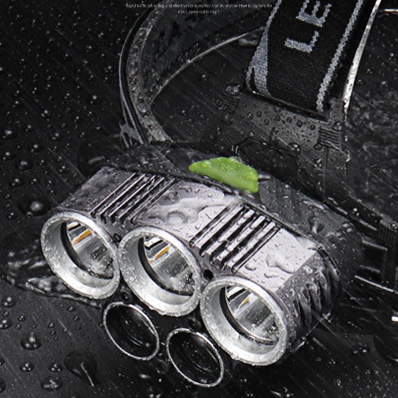 USB charging outdoor night fishing 5LED strong head light outdoor multi-functional headlight_voghion.com