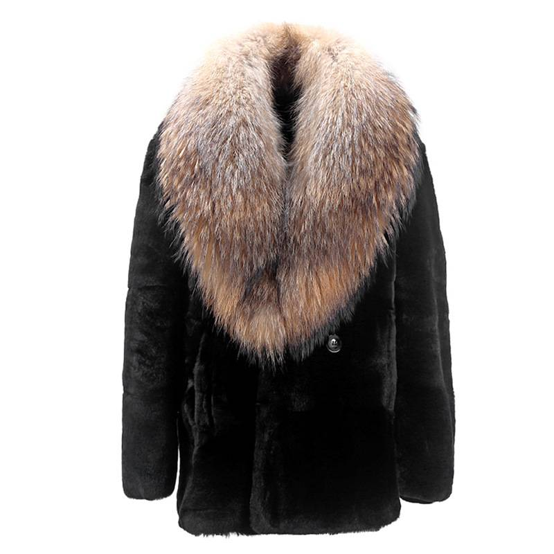 Men's Clothing Autumn and winter new fur coat mink coat men's mink coat raccoon fur large fur collar casual_voghion.com