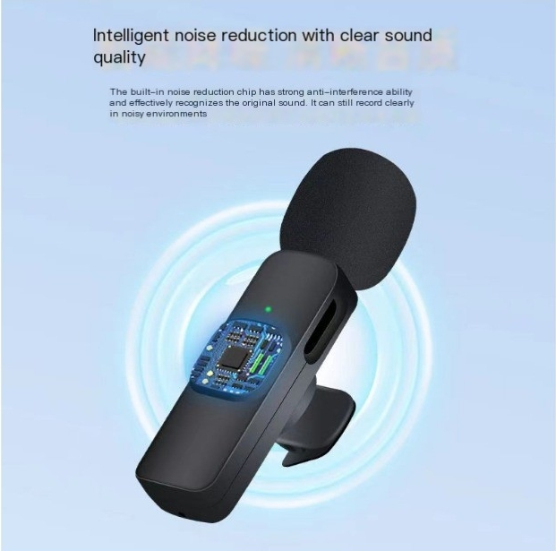 Draadloze microfoon Lavalier-microfoon Professionele buitenopnames, livestreaming, video-opnames, ruisonderdrukkende microfoon_voghion.com