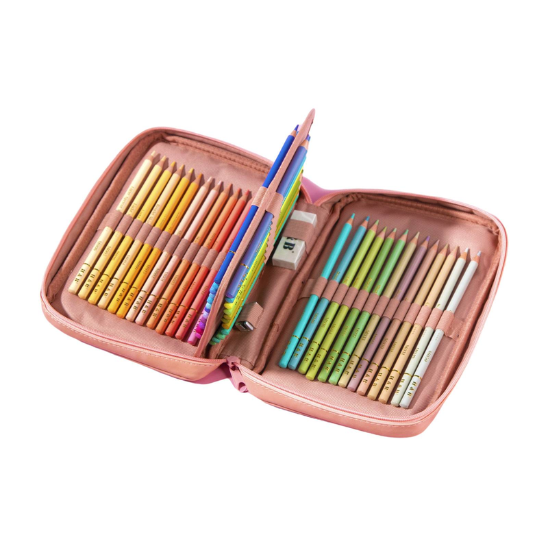 50-Color Macaron Colored Pencils Set With PU Bag - Soft Pastel Shades For Artists, Sketching, Coloring Books & DIY Crafts_voghion.com