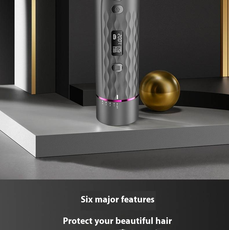 16–20 mm großer, automatisch rotierender Lockenstab mit 10 Temperatureinstellungen, kabellosem Stylingstab mit Keramikbeschichtung, LCD-Display und USB-Aufladung_voghion.com