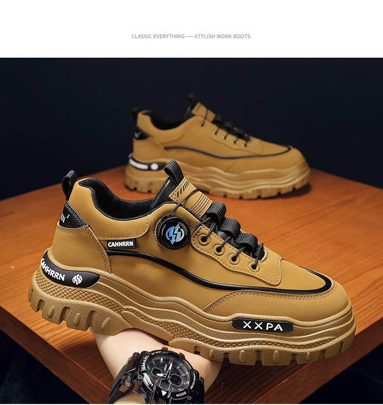 2025 Herfst Lage Werklaarzen Sportschoenen Zachte en Comfortabele Modieuze Casual Schoenen Voor Heren All-matching_voghion.com