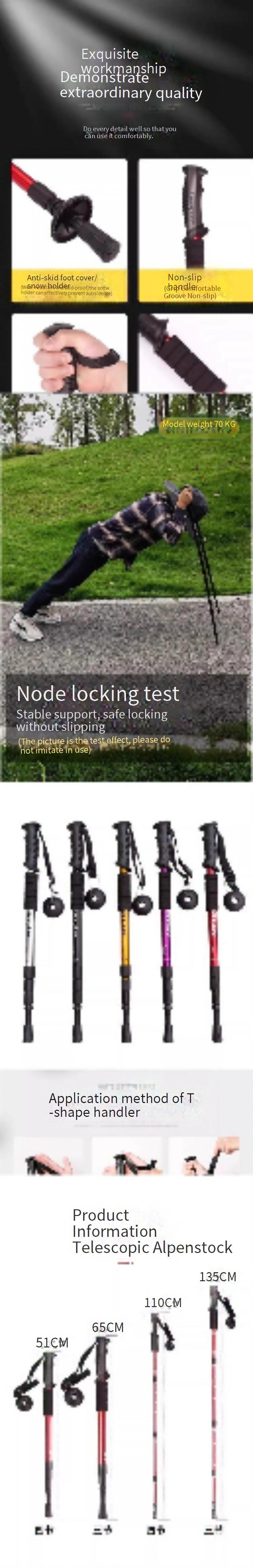 Ultra Light And Short Trekking Pole Outdoor Telescopic Folding Cane Hiking Crutch Stick Walking Equipment_voghion.com