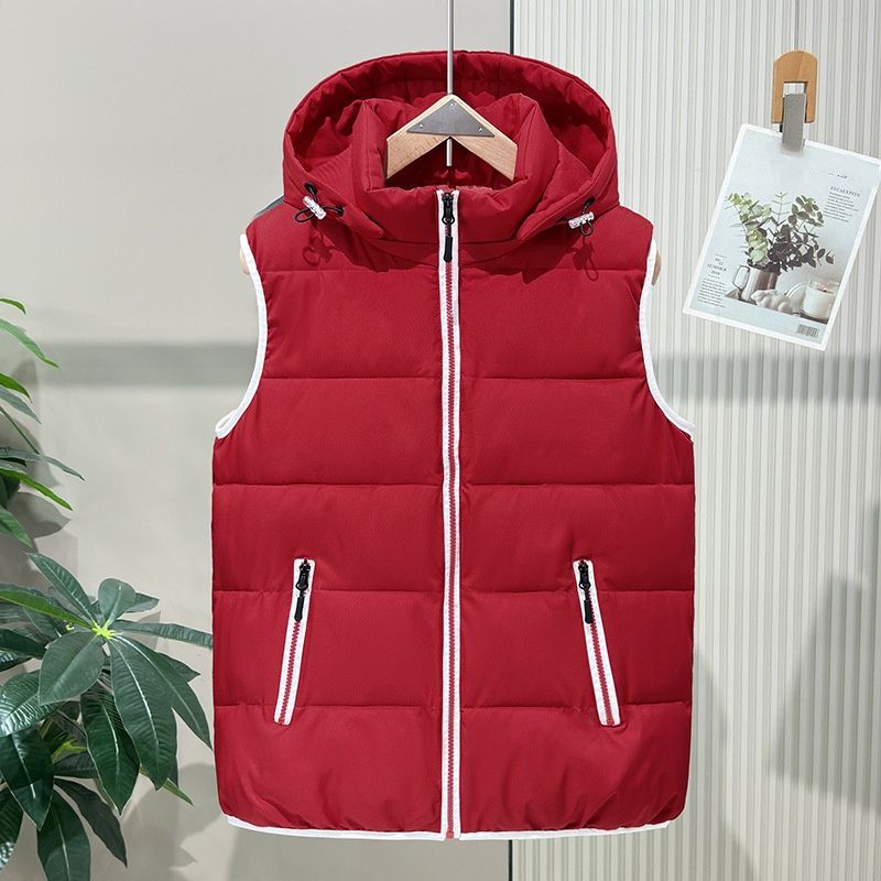 Unisex Reflective Logo Vest – Short Sleeveless Jacket With Thermal Fleece Lining & Side Pockets | Streetwear Essential (L-4XL In White/Black/Red)_voghion.com
