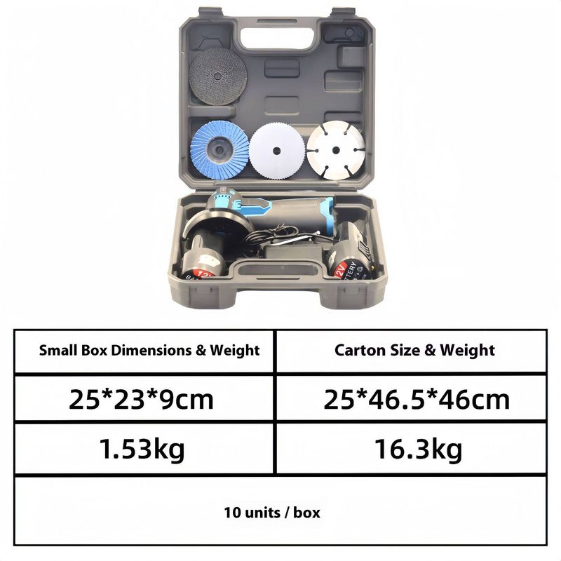 12V Lithium-Ion Cordless Angle Grinder – Compact Brush Motor Tool For Grinding, Cutting & Polishing (3-Month Warranty On Stator & Rotor)_voghion.com