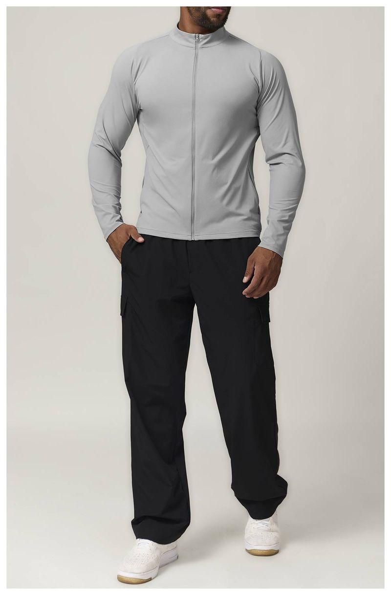 SwayneMen's Stand-up Collar Sports Fitness Jacket, Solid Color Outdoor Casual Home Commuting Warm Sweatshirt 1052_voghion.com