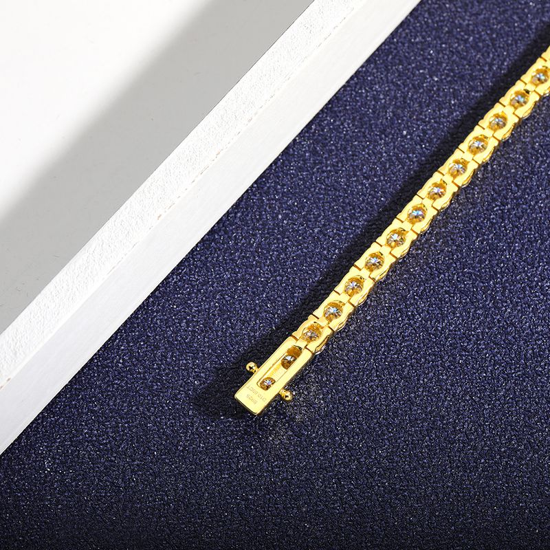 Echtes 2,5/3/4/5/6,5 MM Voll-Moissanit-Tennisarmband für Damen und Herren, S925 versilbert, 18 K Gelbgold, Diamantarmbänder_voghion.com