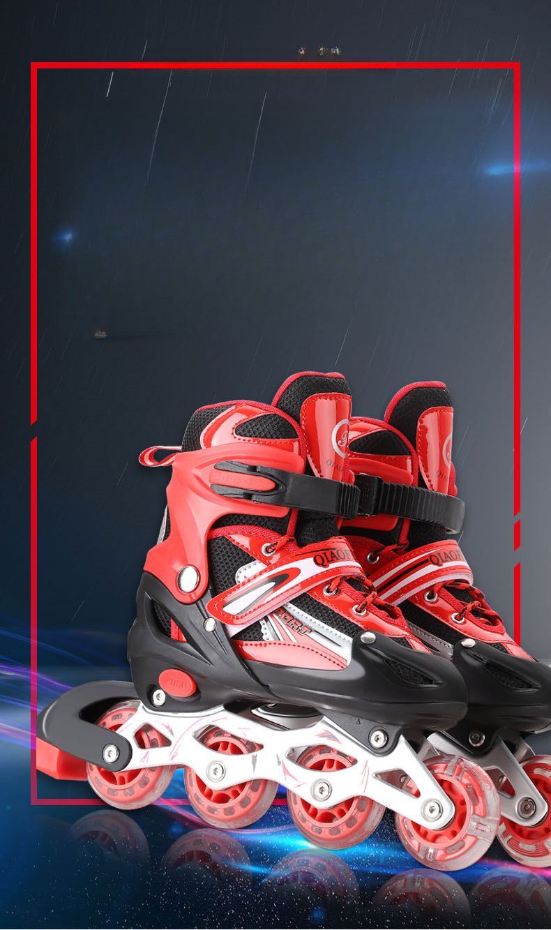 Pattini in linea professionali per adulti e bambini in PVC con rotelle universali e scarpe scorrevoli_voghion.com