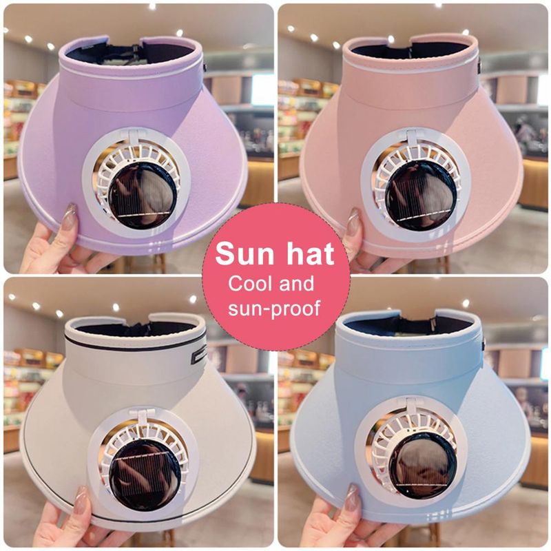 Cappello con ventilatore solare RYYD - Vento regolabile | Tesa larga | Ricarica USB_voghion.com