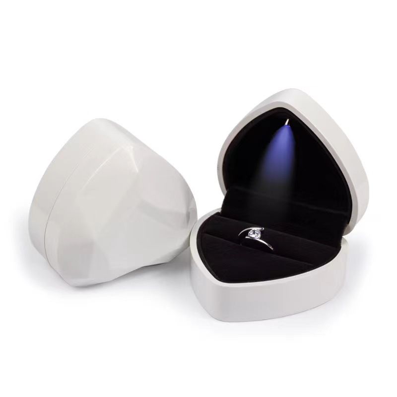 Elegante scatola porta-anello a forma di cuore con strass e luce LED – Elegante porta-gioielli per anelli di fidanzamento (regalo romantico perfetto)_voghion.com