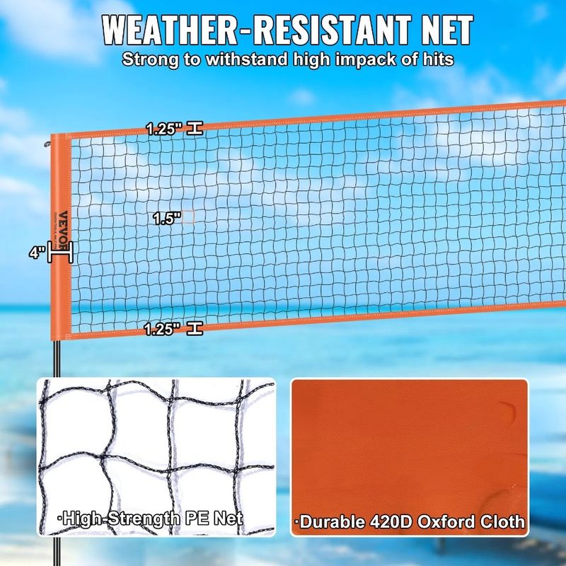 With Net Set Carrying 4Way Volleyball Backyard Portable Net For Volleyball Net Adjustable Beach Lawn Outdoor Height Badminton_voghion.com
