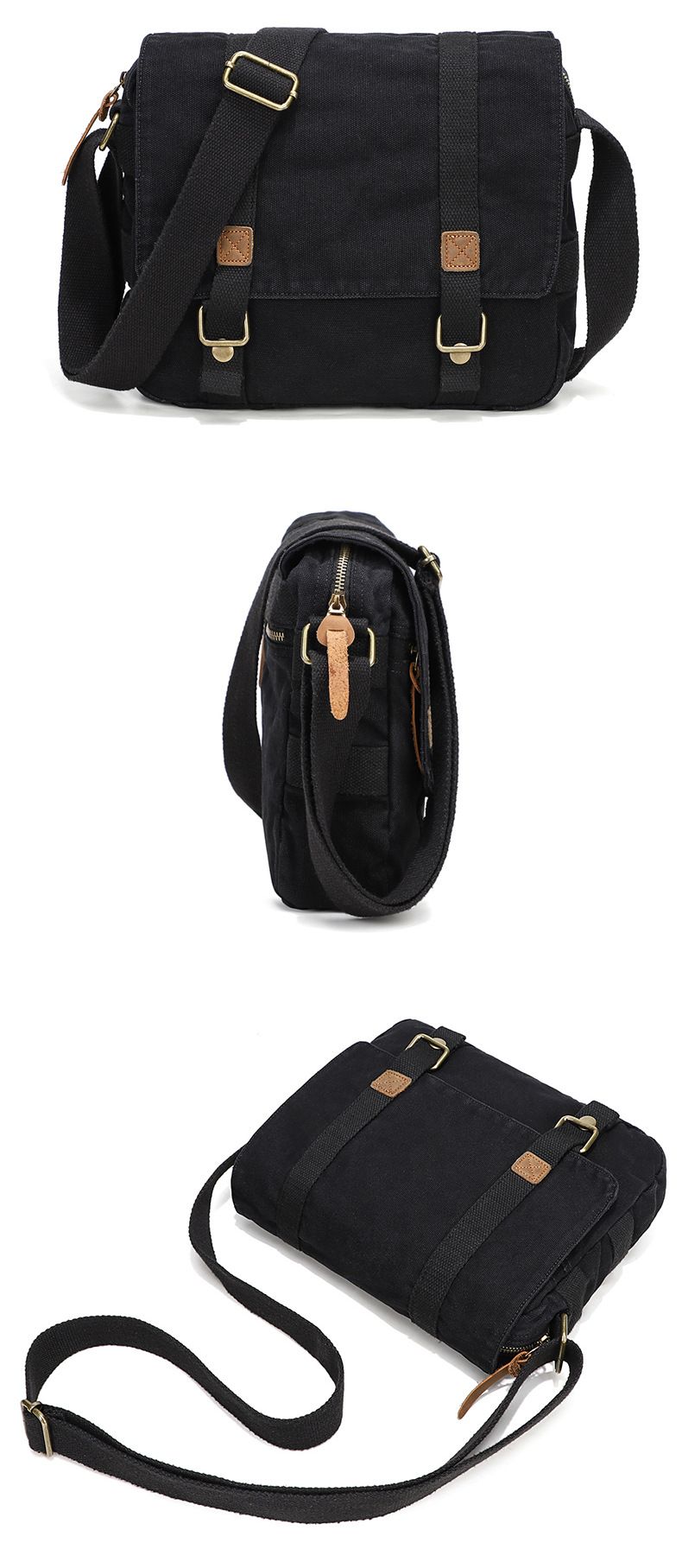 Canvas Tasche Vintage Canvas Umhängetasche Trend Herren Einkaufstasche Mode Umhängetasche für Männer_voghion.com