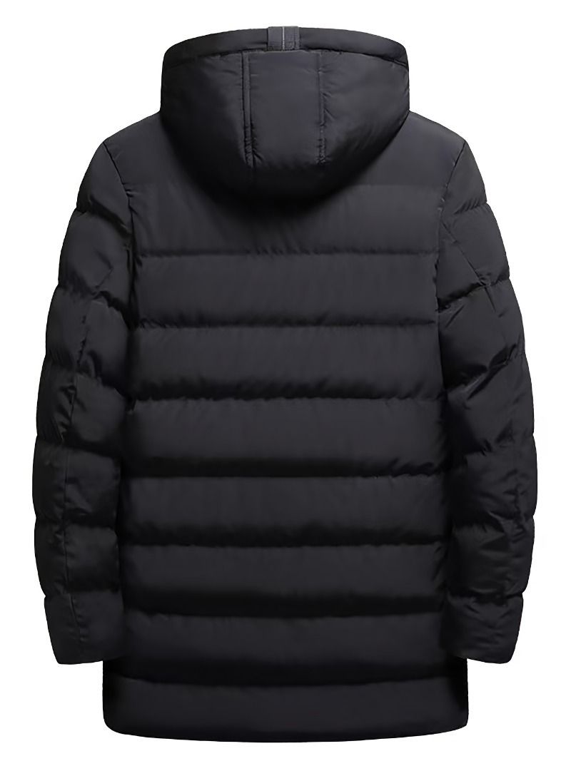 Langer Herren-Daunenmantel mit Kapuze – Hochwertige Winterjacke aus weißen Gänsefedern, wasser- und winddicht (EU XXS-XXXL, Schwarz/Marineblau/Armeegrün)_voghion.com