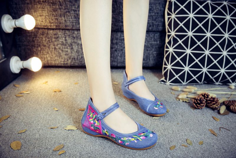 Embroidered Cloth Casual New Style, Slope Ethnic Women's Singles Shoes, Canvas Shoes_voghion.com