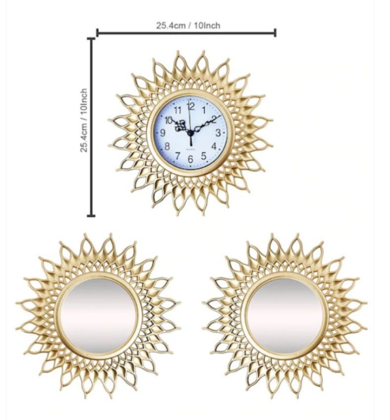 Reloj de pared vintage con motivos florales, números romanos y movimiento de cuarzo. Marco de plástico decorativo, silencioso, funciona con pilas._voghion.com