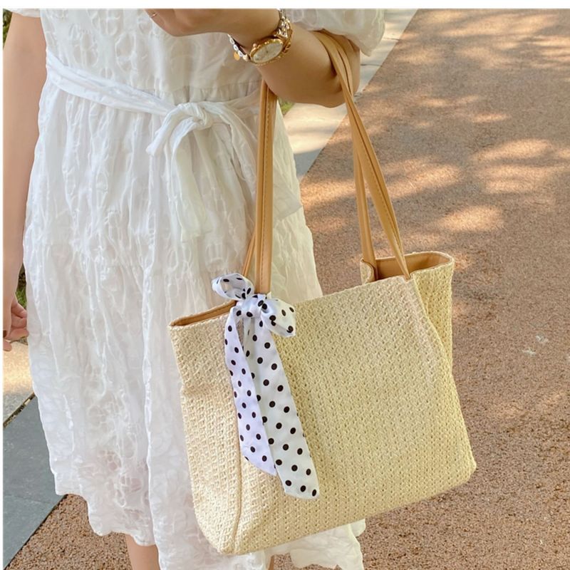 Fairy Large Capacity Summer Instagram Grass Weaving Beach Versatile One Shoulder Handheld Holiday Tote Bag Girl_voghion.com