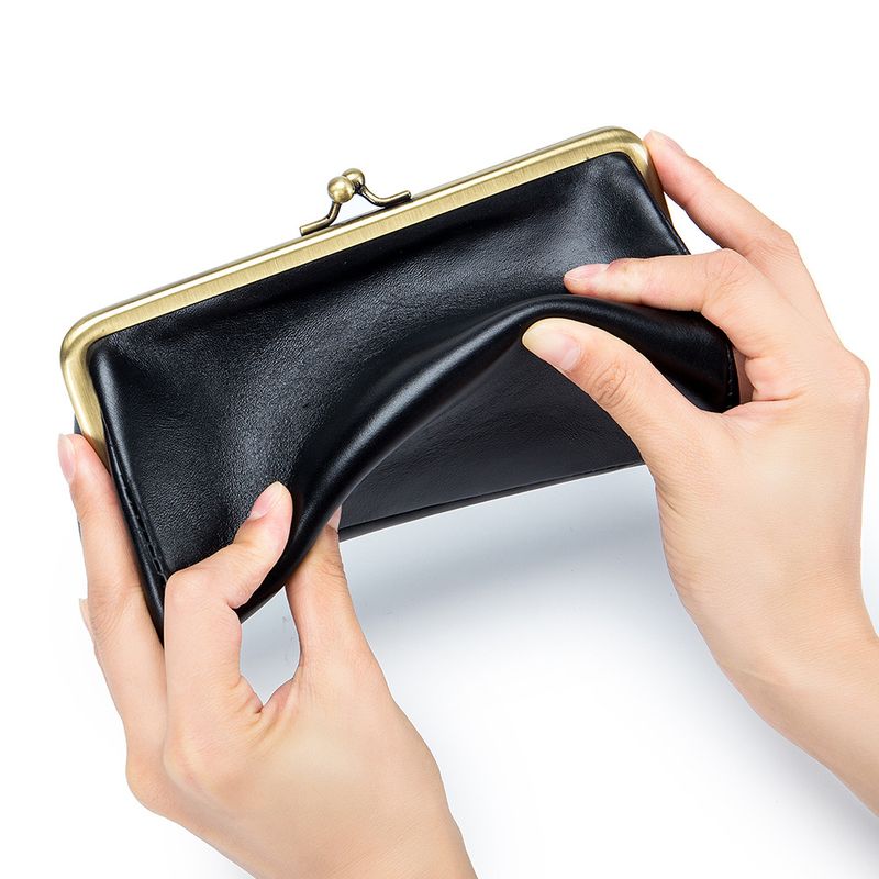 Echtes Leder Nischendesign Abend High-End Elegante Clutch Kreative Aufbewahrung Clip Tasche_voghion.com