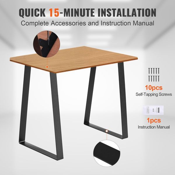 16 Inch Trapezoid Steel Table Legs, Replacement Furniture Legs Set Of 2 For DIY Coffee Tables, Modern Desks, Bench, Night Stands, Sofa, Max Load 40_voghion.com