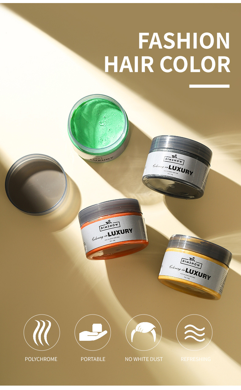 Temporary Hair Color Wax Diy Mud One-time Molding Paste Dye Cream Hair Gel for Hair Coloring Styling_voghion.com