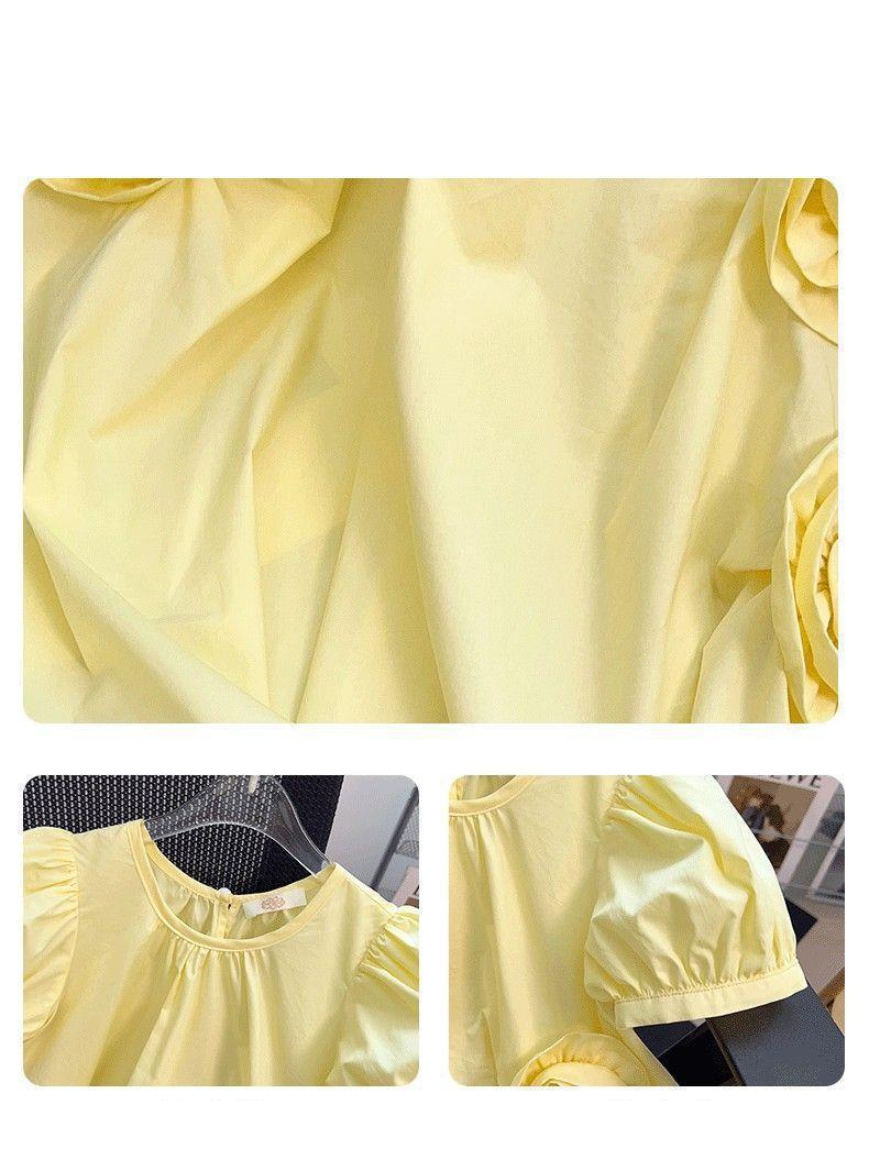 Vêtements pour enfants Robe élégante pour filles 2024 été nouveau style pour les enfants moyens et grands Robe à manches courtes élégante et douce de style coréen tendance_voghion.com