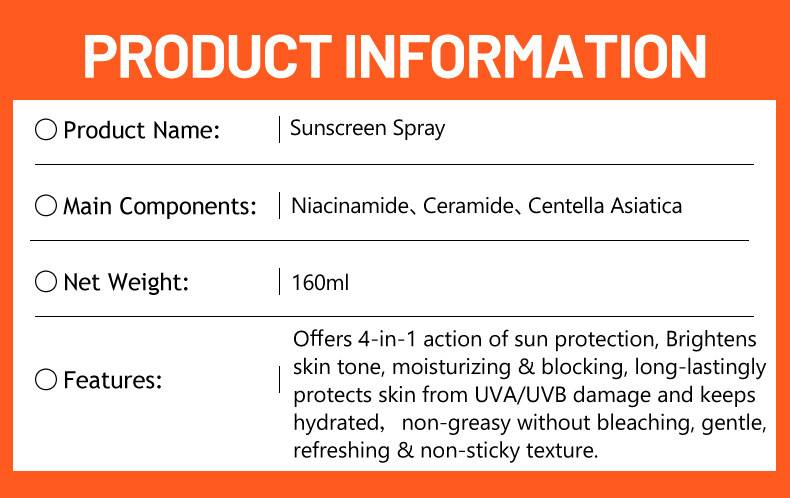 90+ Protective Spray Body Brightening Moisturizing Protective_voghion.com