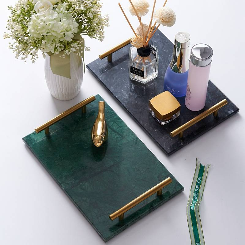 Tavă scandinavă din marmură, farfurie decorativă minimalistă pentru bijuterii, articole esențiale pentru baie, farfurie rotundă din piatră cu vene naturale_voghion.com