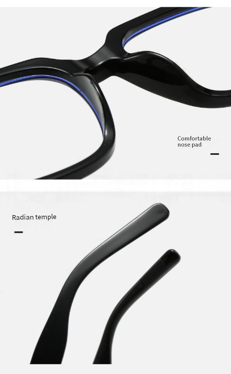 Men's Glasses New Black Frame Glasses Frame Women's Trendy Plain Large Frame Men's Anti Blue Light Glasses Frame Myopia_voghion.com