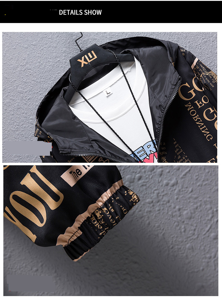 Herretøj Plus Size Stor Størrelse Jakke Tynd Camouflage Dobbeltsidet Vindjakke Printjakke_voghion.com