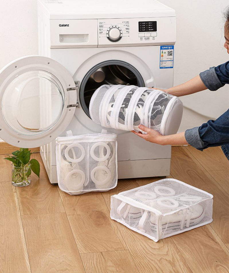 Washing Machine Cleaning Bag Anti Deformation Shoe Cover Mesh Bag Shoe Bag Household Lazy Special Cleaning Bag Can Hang Drying Shoe Bag_voghion.com
