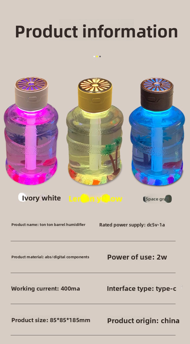Humidifier & Aroma Diffuser – 500ml Large-Capacity Car/Home Air Moisturizer With 8H Timer, Auto Shut-Off, USB Power – Ultra-Quiet (36dB), 3 Colors_voghion.com