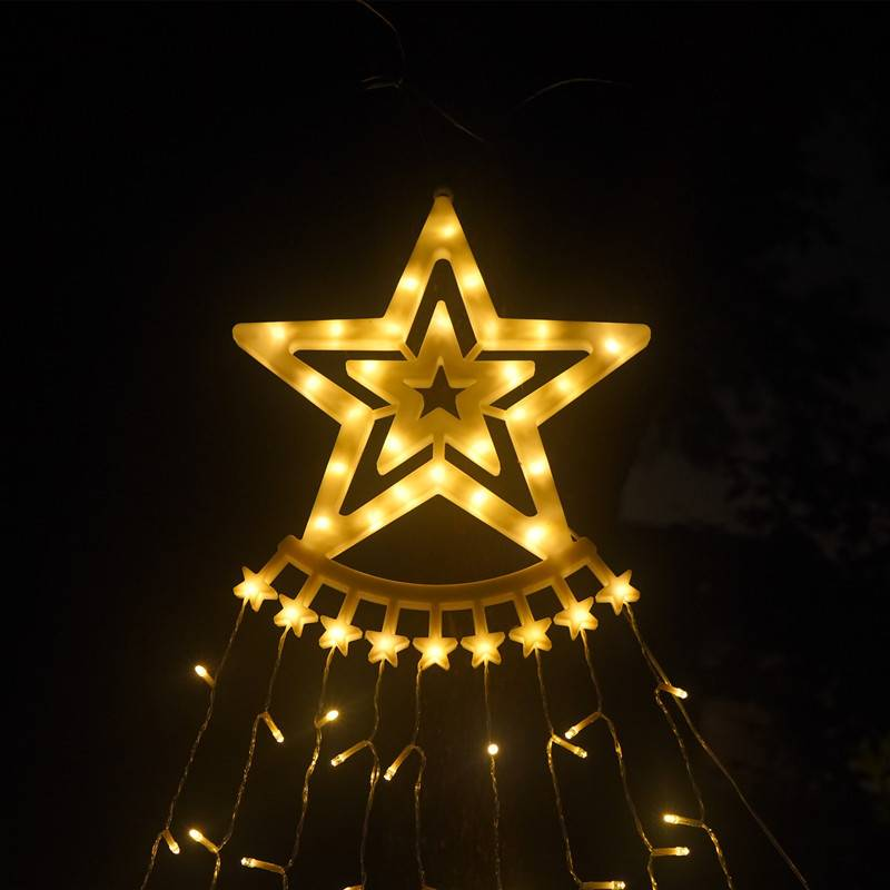 3M Waterproof Star String Lights - Remote Control LED Fairy Lights For Christmas Garden Decor (200 LEDs, IP43, ABS, Warm White/Multi-Color)_voghion.com
