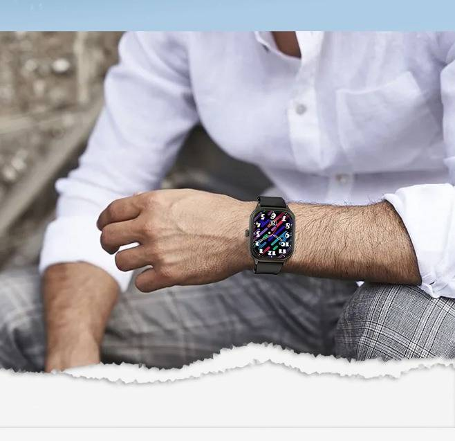 Reloj inteligente deportivo X8 resistente al agua con monitor de frecuencia cardíaca, pantalla grande y batería de larga duración. Compatible con Android e iOS._voghion.com