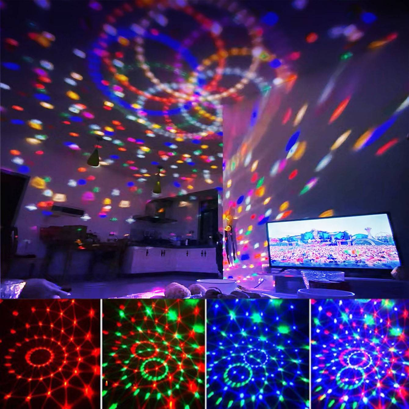 Sound Activated Rotating Disco Ball DJ Party Lights 3W 3 LED RGB LED Stage Light For Christmas Wedding Sound Party Lights_voghion.com