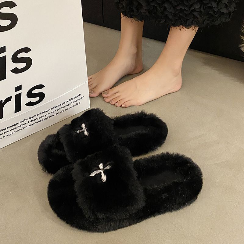 Best-selling Fluffy Slippers For Women - Autumn/Winter New Arrivals Home Use, Non-slip, Height-enhancing Thick-soled Ladies' Warm Cotton Slippers_voghion.com