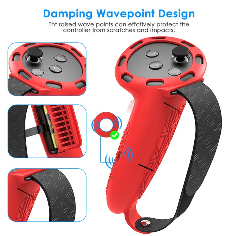 4 Meta Quest 3S Silicone Protection 7 In 1 Anti-Fall Joystick Caps Mask Case Face Eye Cover Replacement VR Accessories_voghion.com